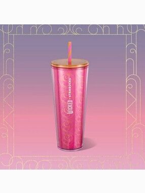 NWT Starbucks Wicked Pink Glitter Cold Cup 24oz.